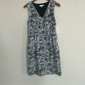 NWT H Halston Women’s Black White Textured Knit Sleeveless Sheath Dress M